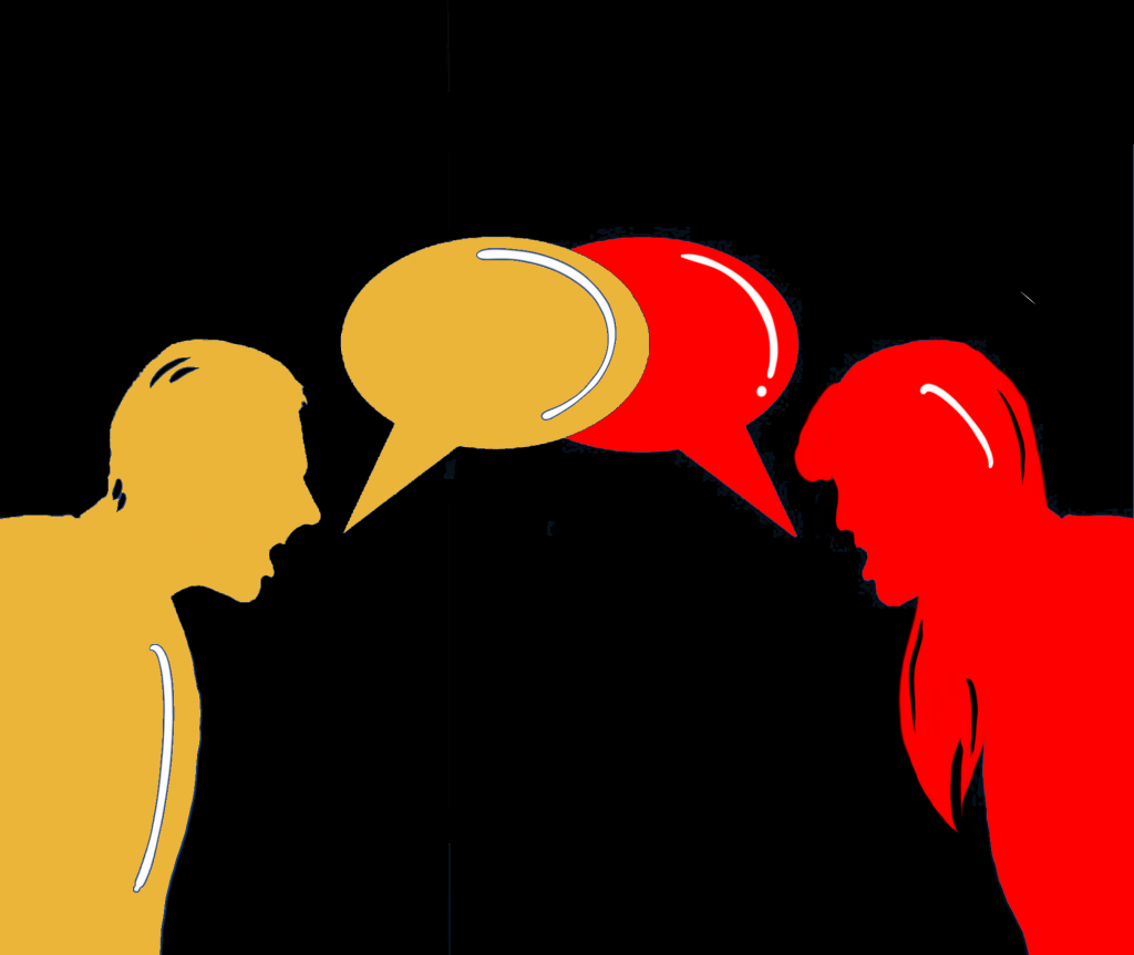 Illustration of two people arguing.