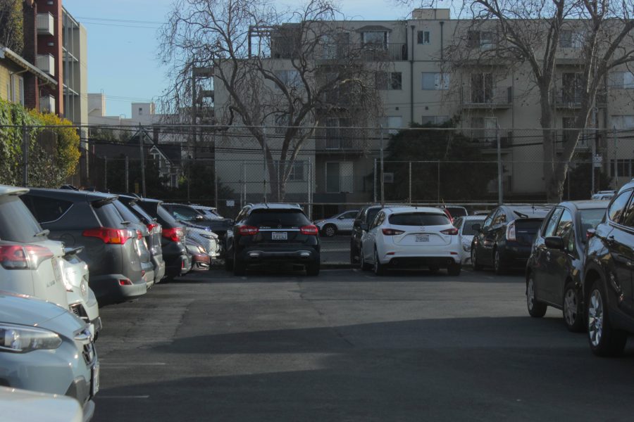 The current staff parking lot has less than 150 spots.