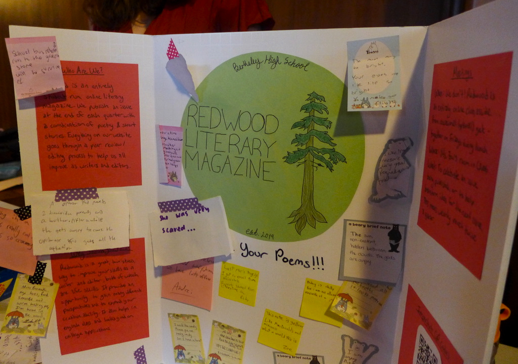 Redwood Literary Magazine publicizing themselves at the Club Fair.