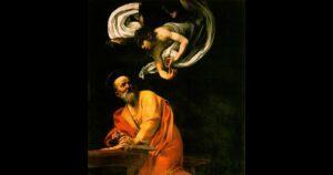 The Inspiration of Saint Matthew by Michelangelo Merisi da Caravaggio