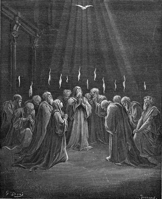 Descent of the Spirit (Pentecost) - by Gustave Dore