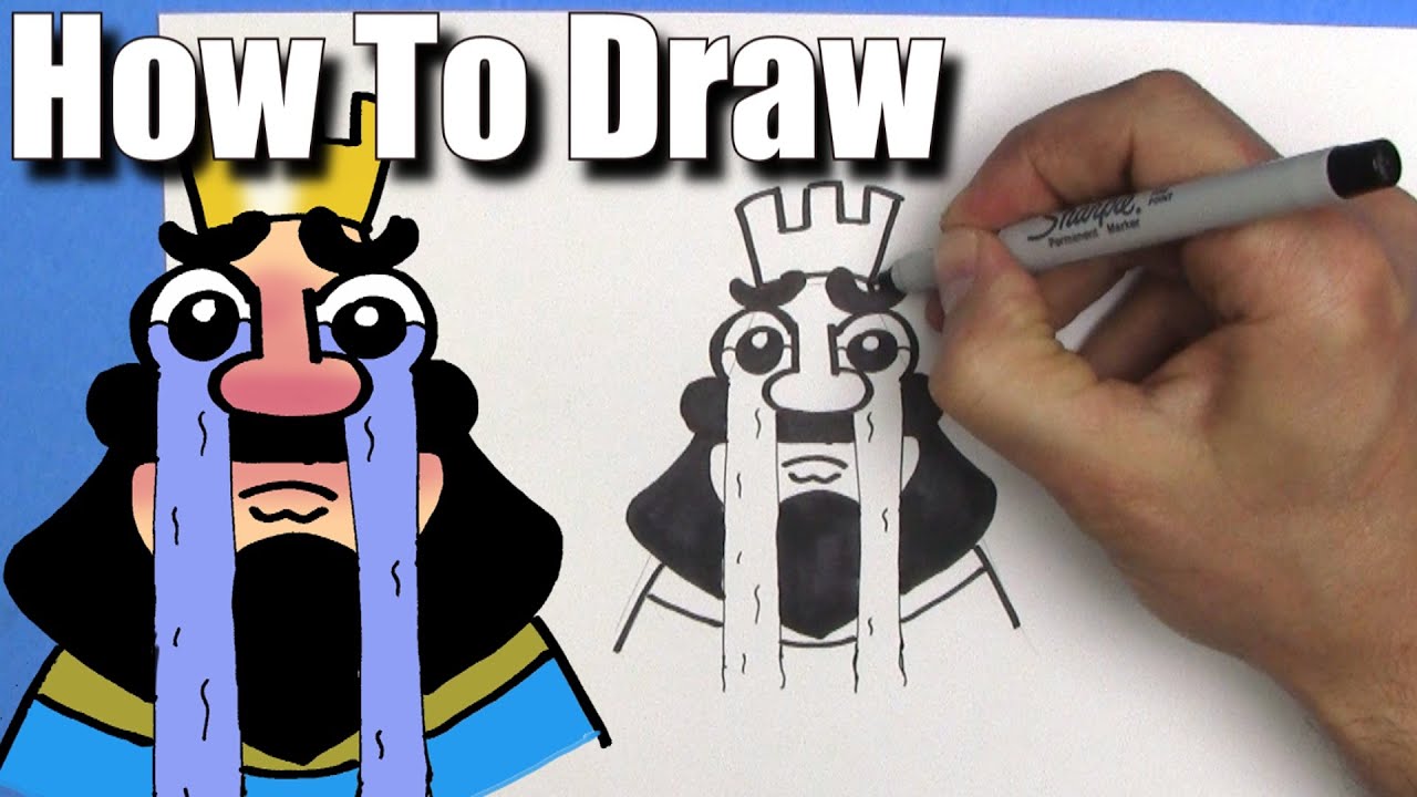 How To Draw The Crying King From Clash Royale Easy Step By Step - clash royale roblox id