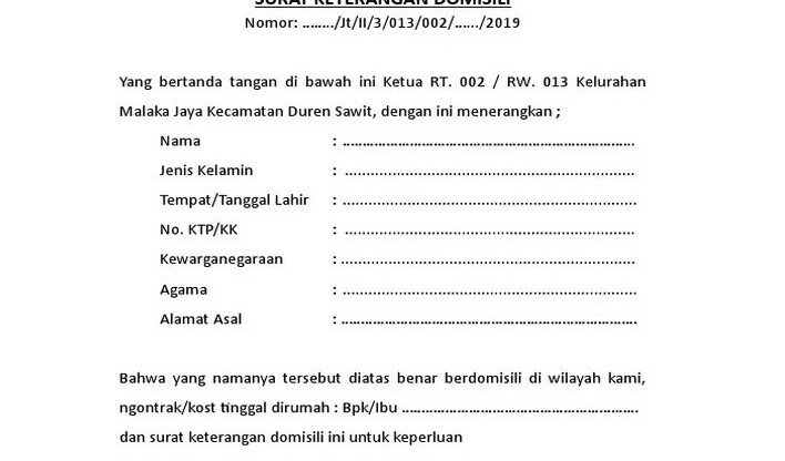 17 Contoh Surat Domisili Kota Bandung