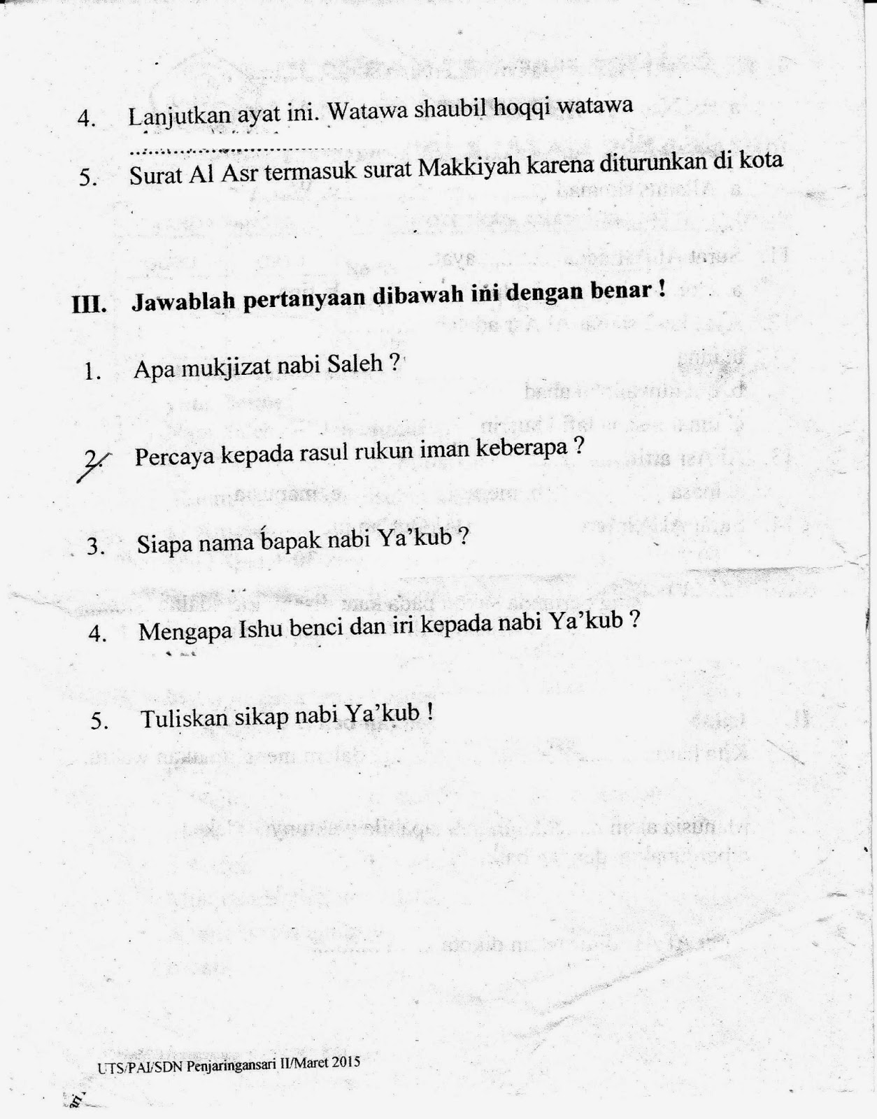 Agama Islam Kelas 2 SD Semester Genap TA 2014 2015 Kurikulum 2013