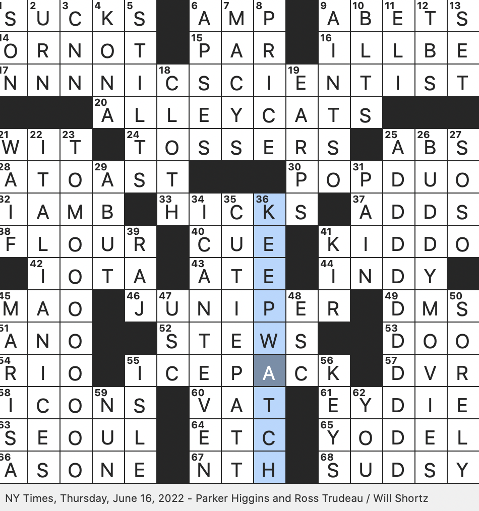 Rex Parker Does The Nyt Crossword Puzzle Good Or Bad Vacuum Review Thu 6 16 22 Eventgoers One Performing A Palm Print Analysis Trochee S Counterpart Facts First Sloganeer