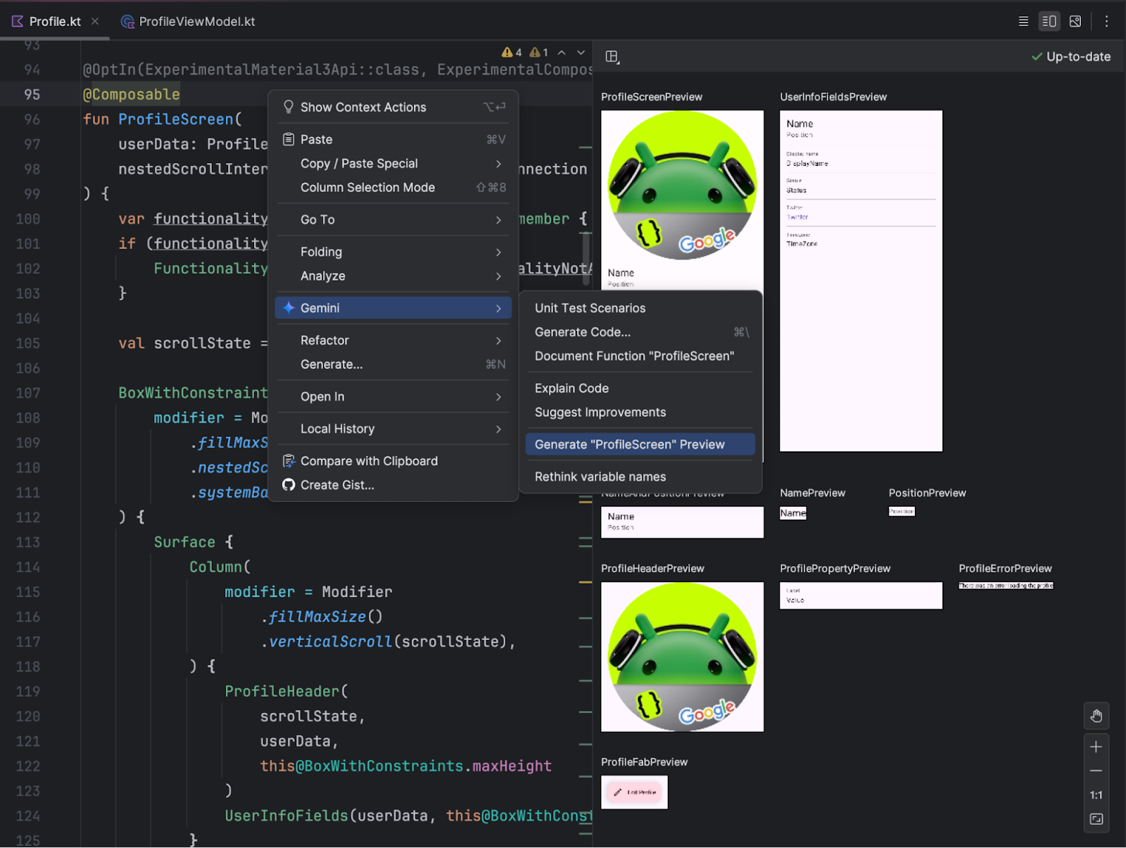 Visualize your composables during design time in Android Studio