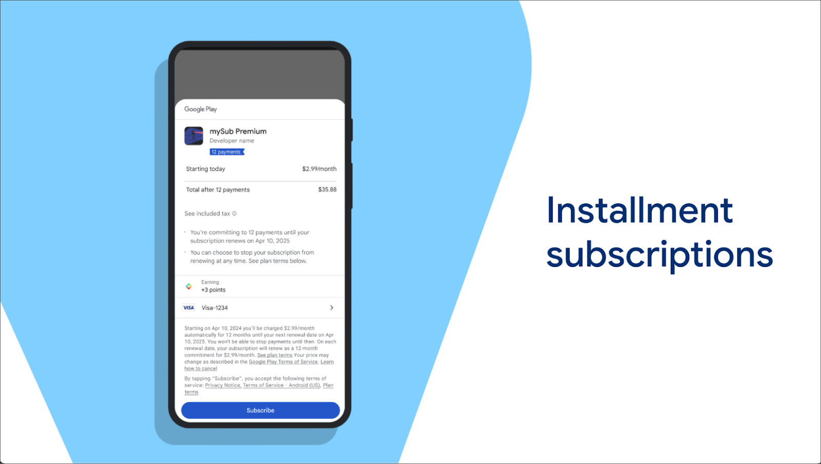 Installment subscriptions in Google Play