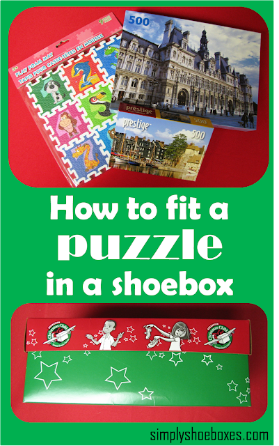 How to Fit a large puzzle in an Operation Christmas Child Go Boxl.