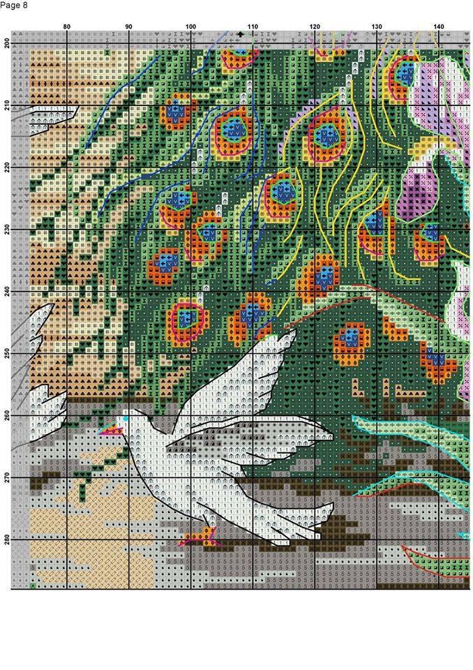 Large Cross Stitch Patterns Free Pdf Peacock And Flowers Counted Cross Stitch Patterns