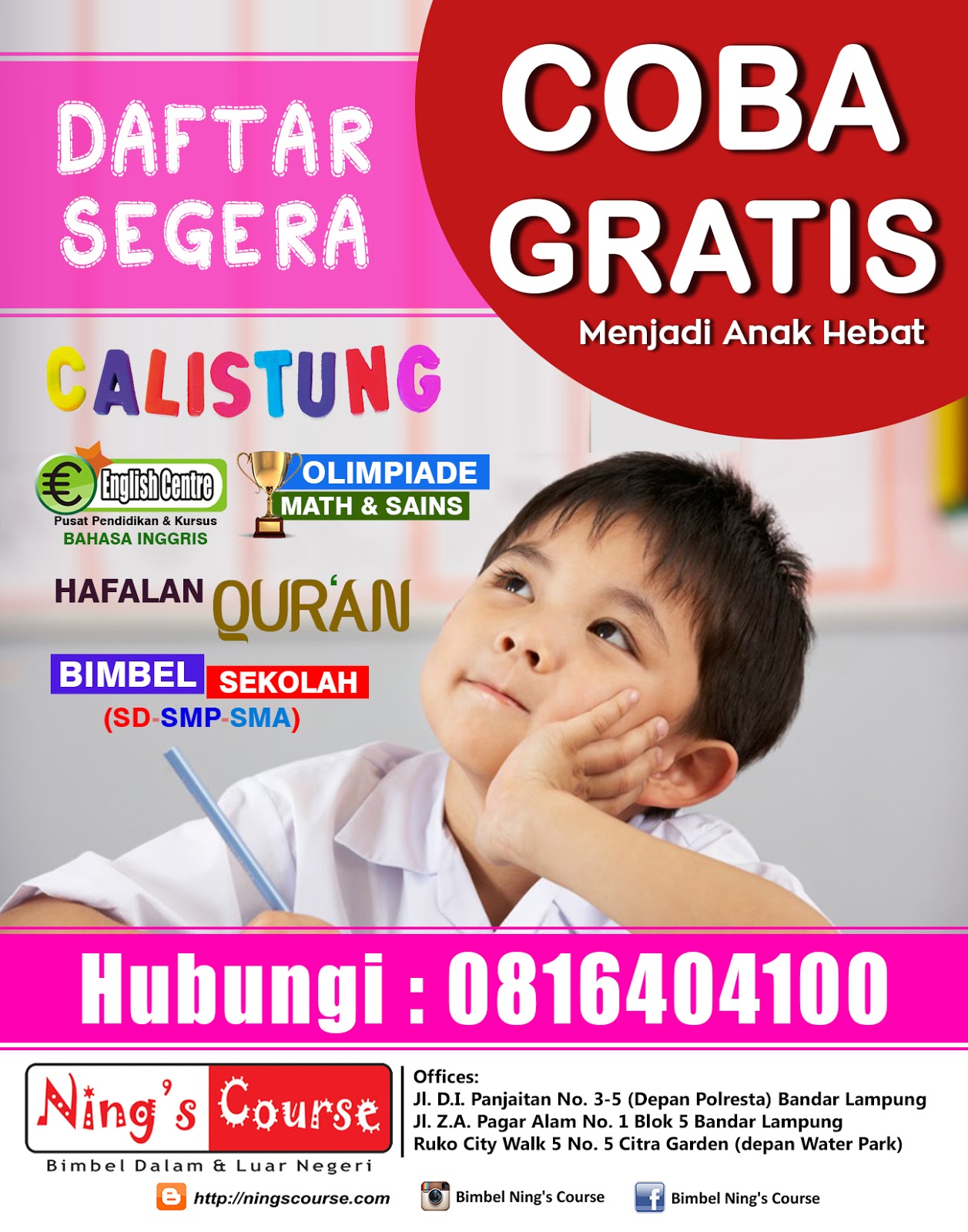03 05 Bandar Lampung Bimbel Ning s Course sebagai satu satunya bimbel dalam dan luar negeri
