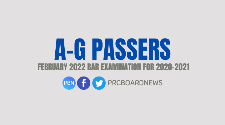 A G List Of Passers 2020 2021 Bar Exam Result