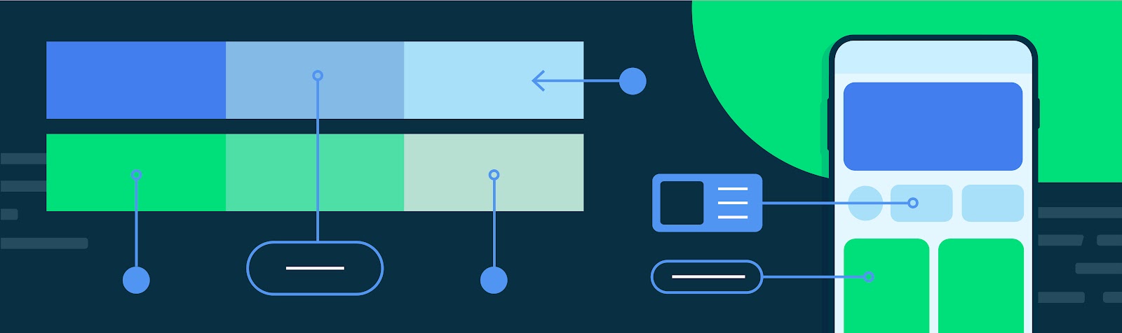 blue and green phone illustration