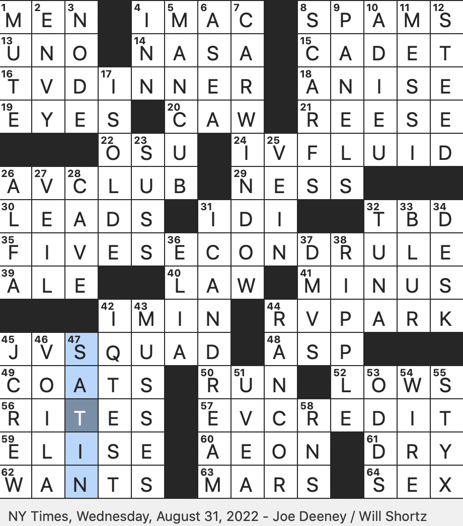 Rex Parker Does The Nyt Crossword Puzzle August 2022