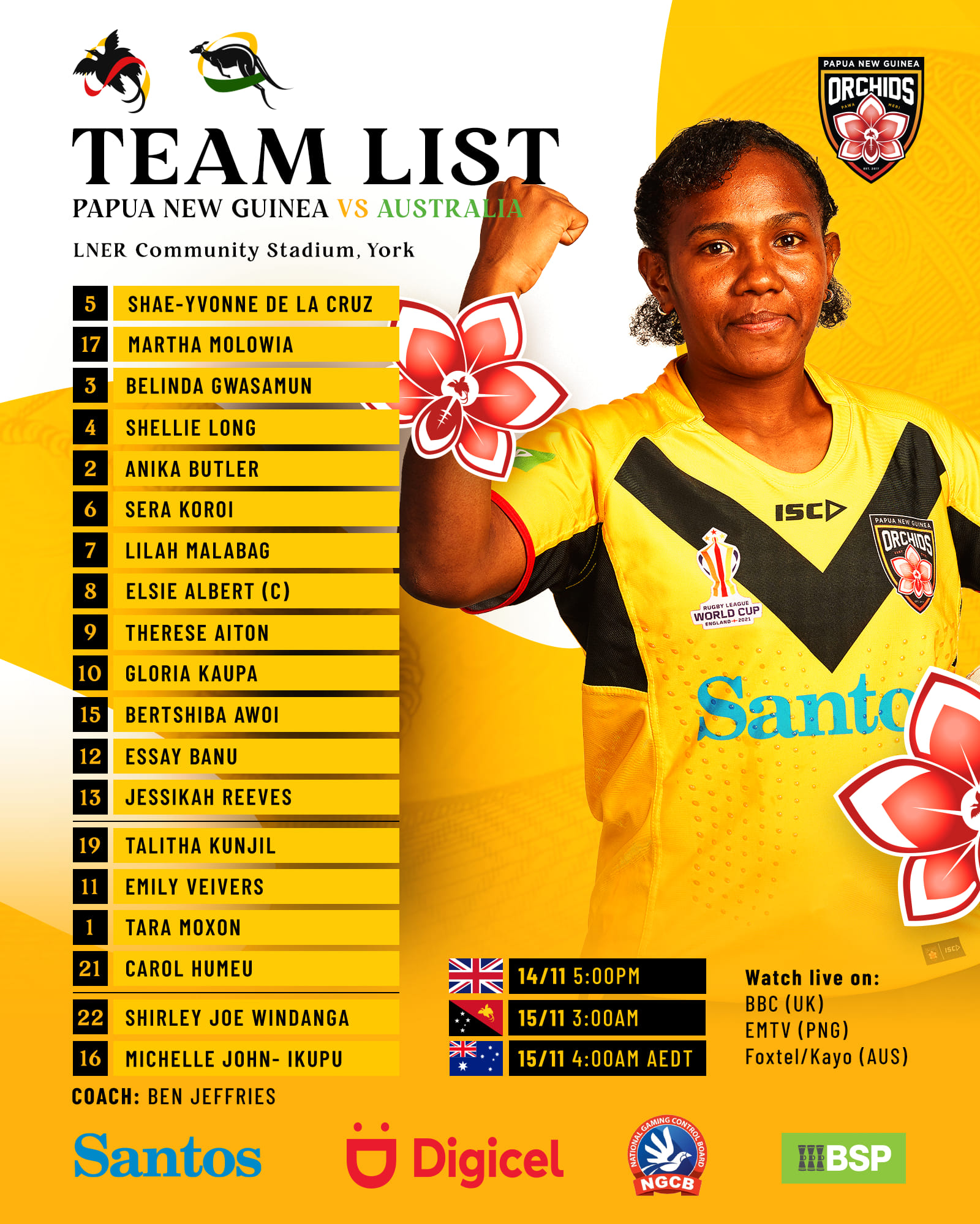 Png Orchids Team To Face Australia In Women S Rugby League World Cup Papua New Guinea Today