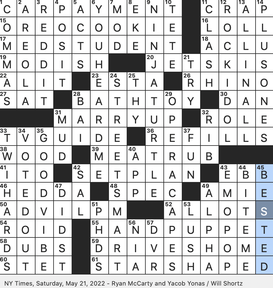 Rex Parker Does The Nyt Crossword Puzzle Nyquil Shelfmate Sat 5 21 22 Devotees Of Team Edward And Team Jacob In Fandom Slang Antioxidant Drink Brand Opposite Of Dewy Eyed