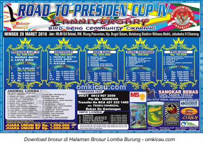 Lomba kicau burung Cikarang, Jababeka II 20 maret 2016.
