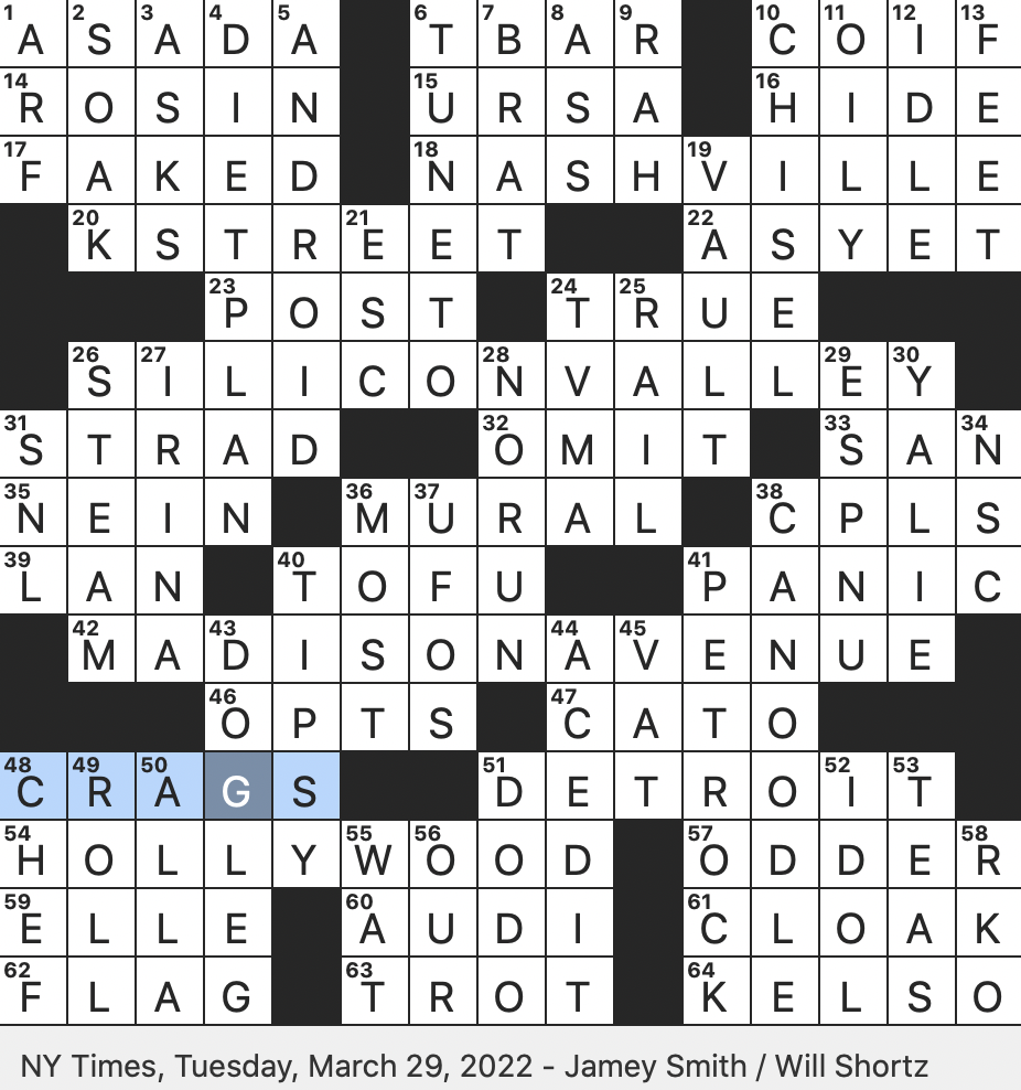 Rex Parker Does The Nyt Crossword Puzzle Friend Of Forman And Fez On That 70s Show Tue 3 29 22 Onetime Movie Studio Rival Of Mgm Rocky Outcrops Ancient Statesman