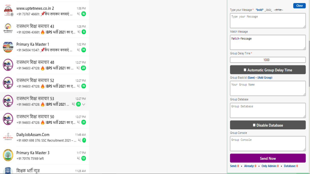 Bulk Whatsapp All Grop Message Sender