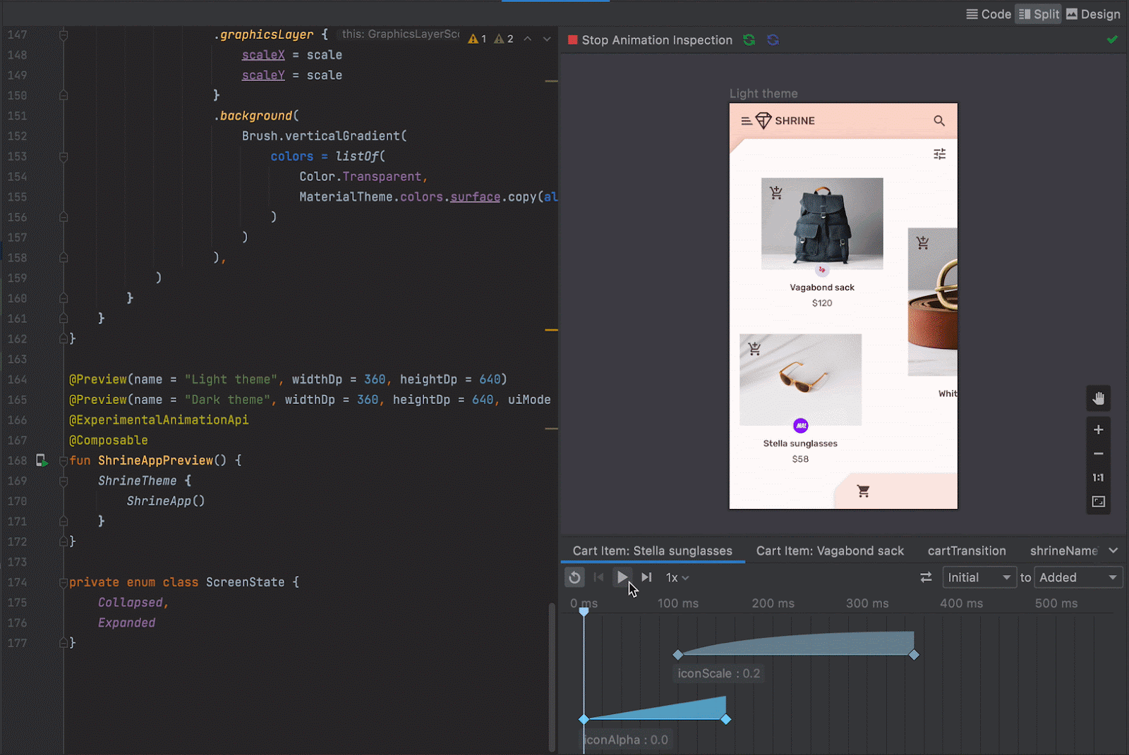 Compose Animation Shrine Cart