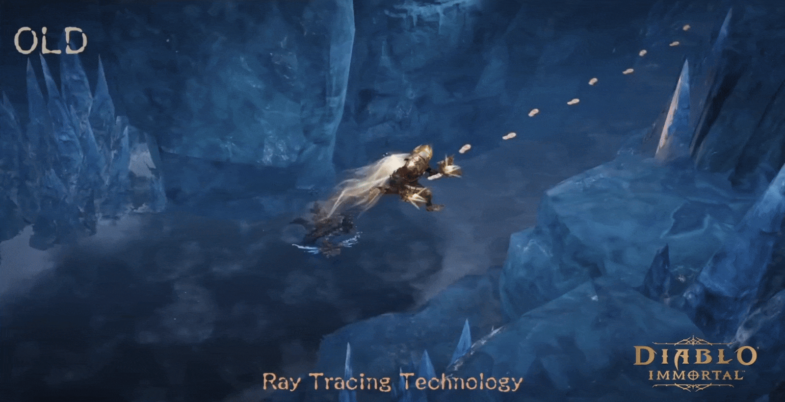 Moving image showing ray tracing in Diablo Immortal on Google Play 