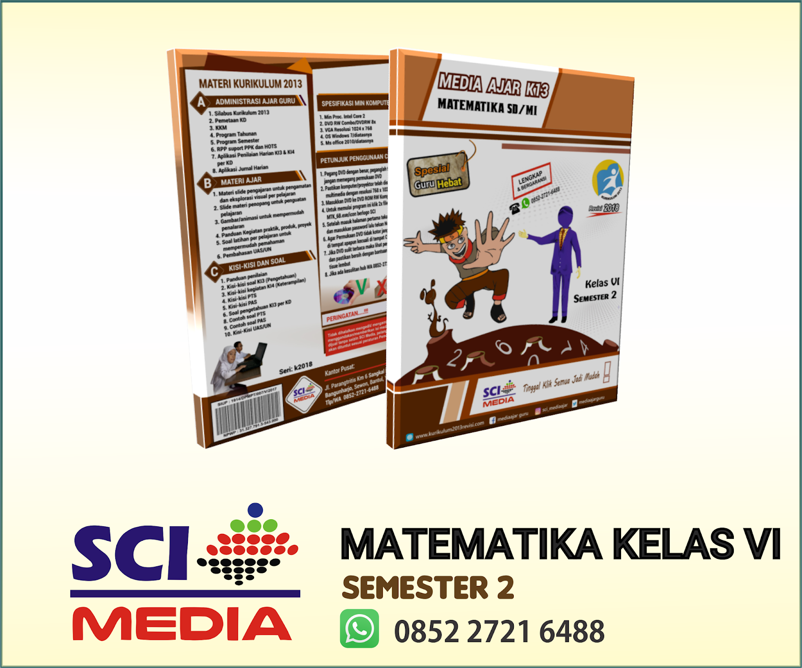 MEDIA AJAR GURU K13 MATEMATIKA KELAS VI SEMESTER 2 REVISI 2018 UNTUK SD MI