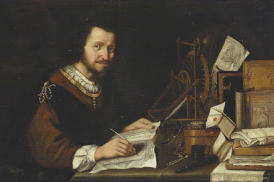 Christian Van Donck portrait of weird writer looking straight at the camera.