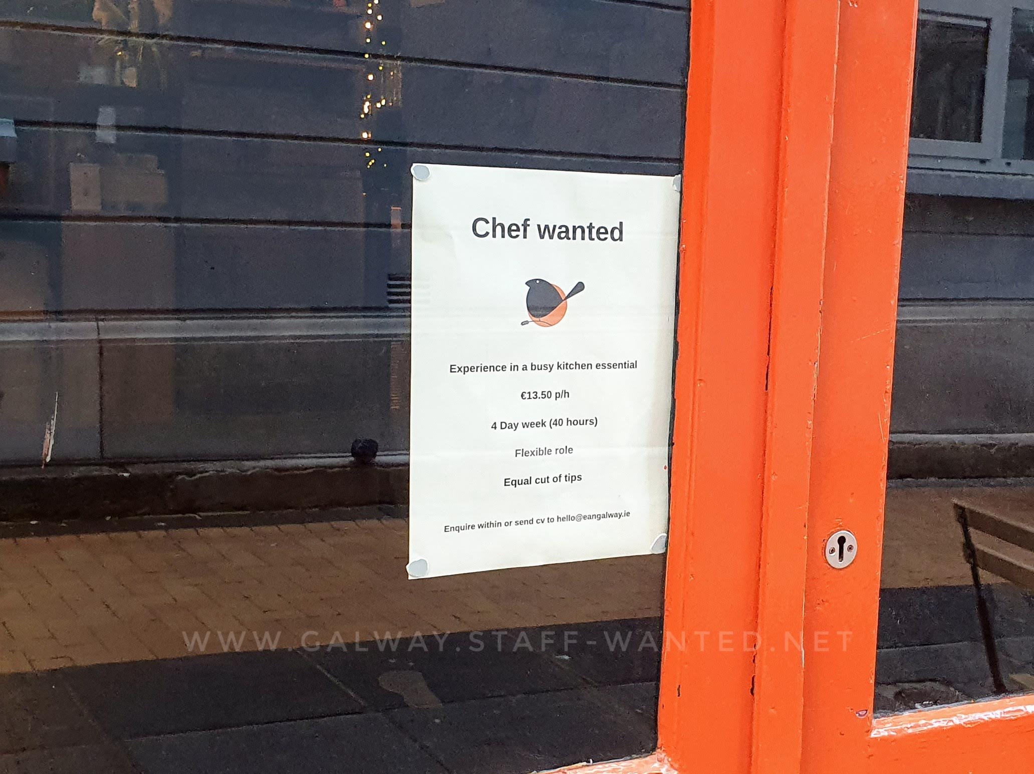 Staff Wanted Galway Chef