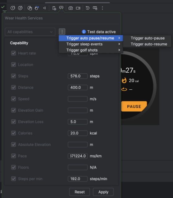 The Health Services sensor panel
