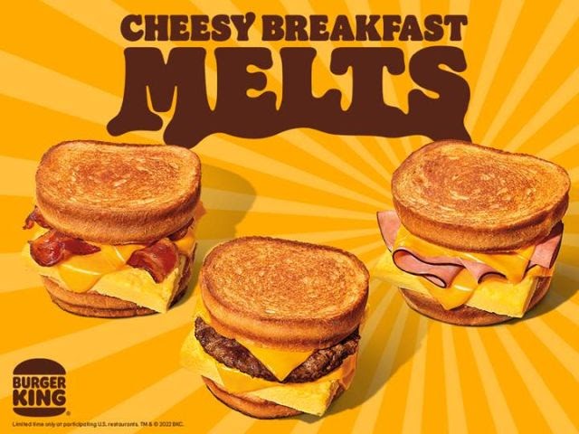 Burger King Launches New Cheesy Breakfast Melts Brand Eating
