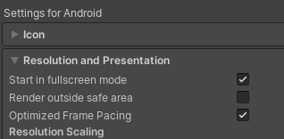 Activating Optimized Frame Pacing in Unity 2019.3
