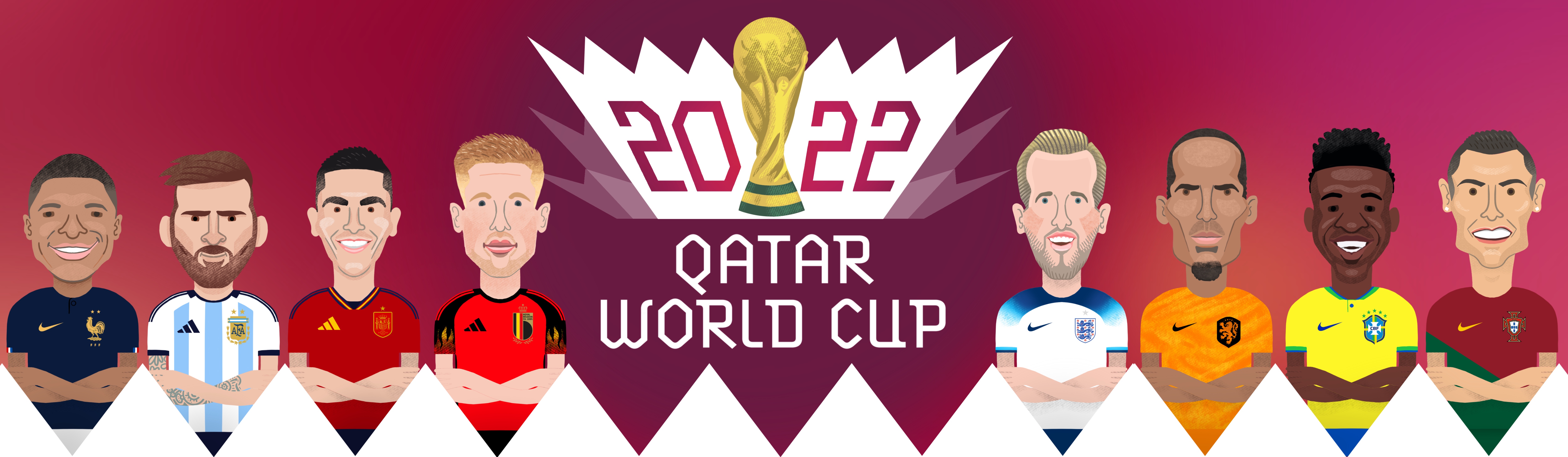 Quinkyart World Cup 2022 Qatar Wallchart