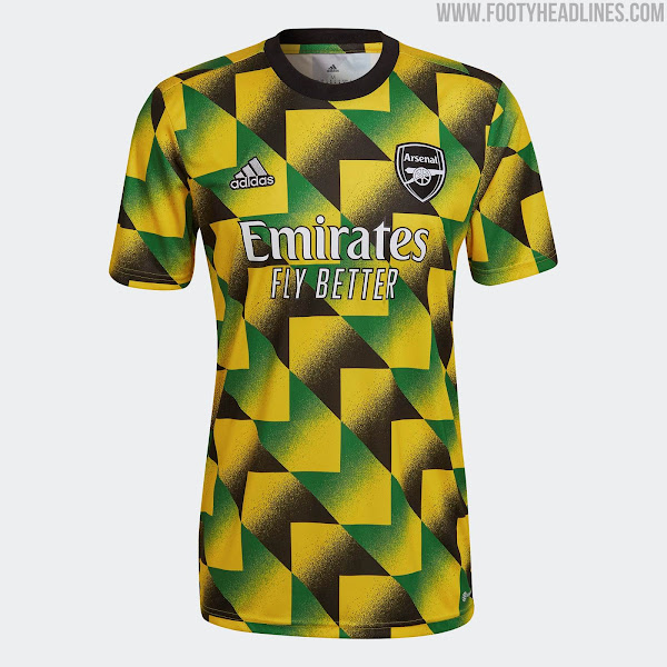Arsenal 22 23 Pre Match Shirt Released Inspired By Jamaica Footy Headlines
