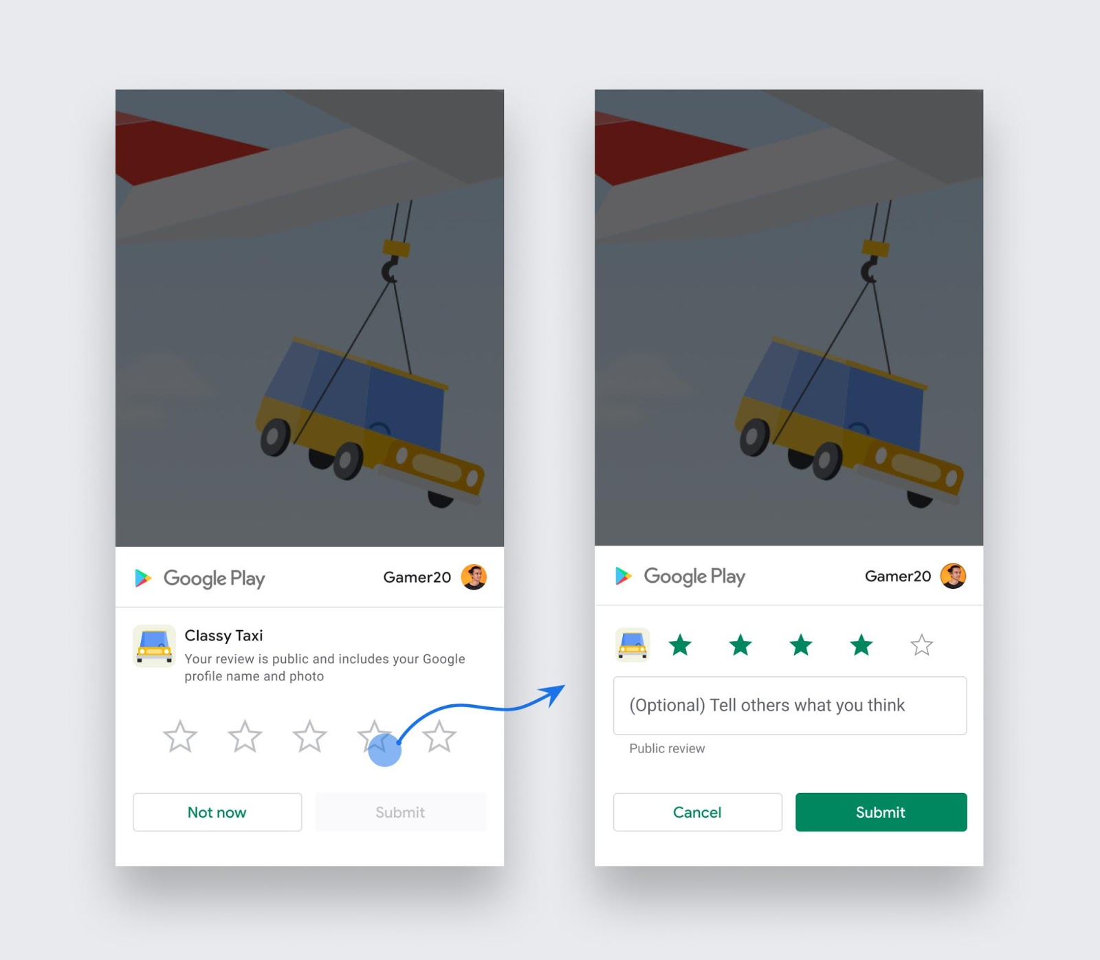 User ratings for app image