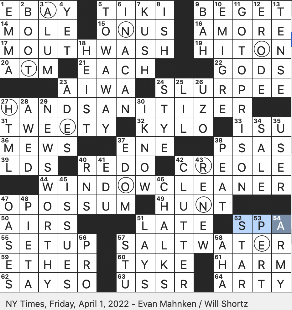 Rex Parker Does The Nyt Crossword Puzzle First Man In Maori Mythology Fri 4 1 22 Vegas Machine With Best Odds Masterwork Completed In 1499 Biblical Land Near Kingdoms Of