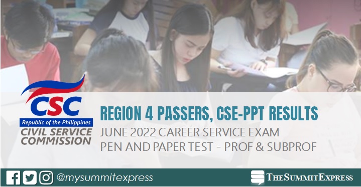 List Of Passers Region 4 June 2022 Civil Service Exam Result Cse Ppt The Summit Express