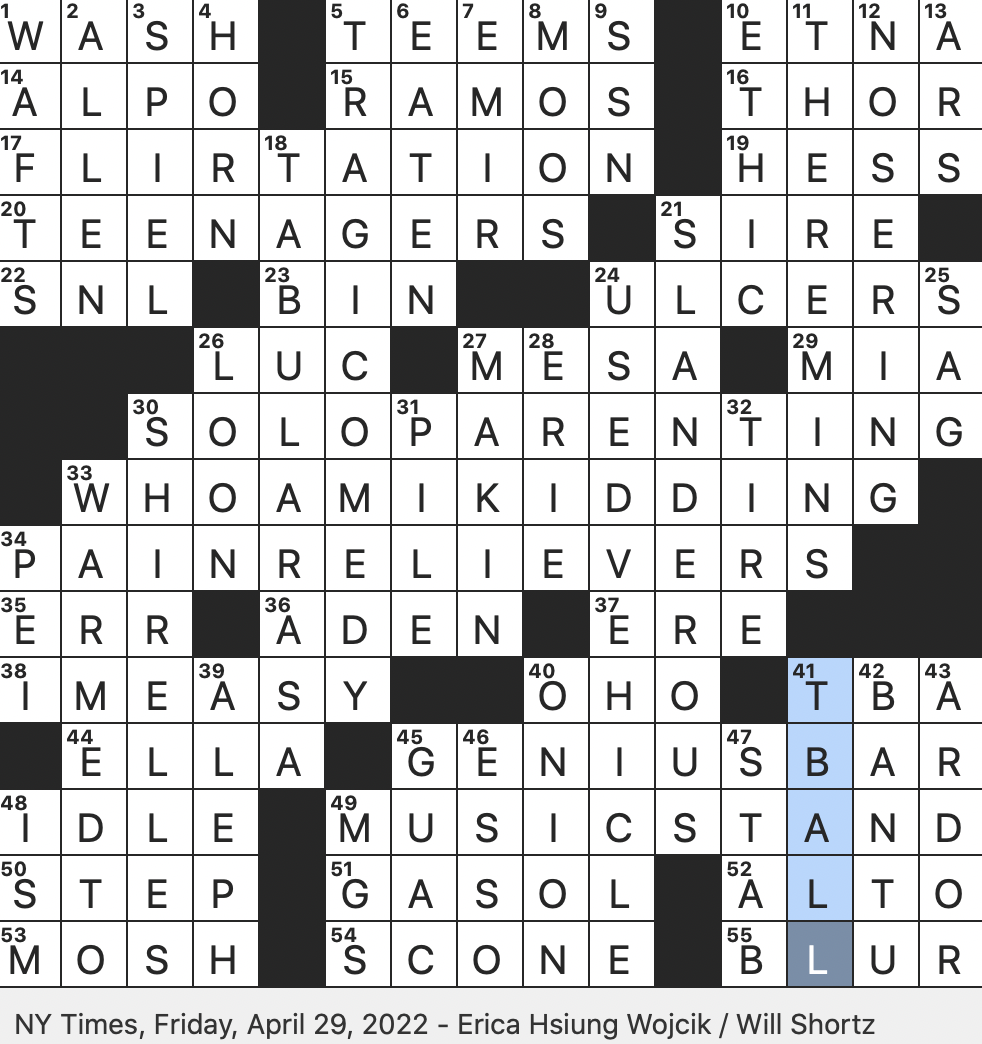 Rex Parker Does The Nyt Crossword Puzzle April 2022