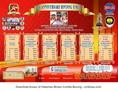 Lomba burung berkicau 8th Anniversary Bintang Timur Jakarta, Minggu 29 April 2018