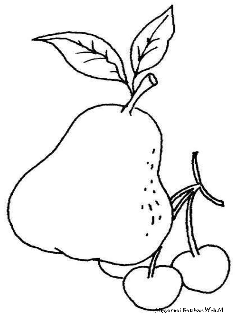 Gambar Mewarnai Buah Jambu sukagambarku