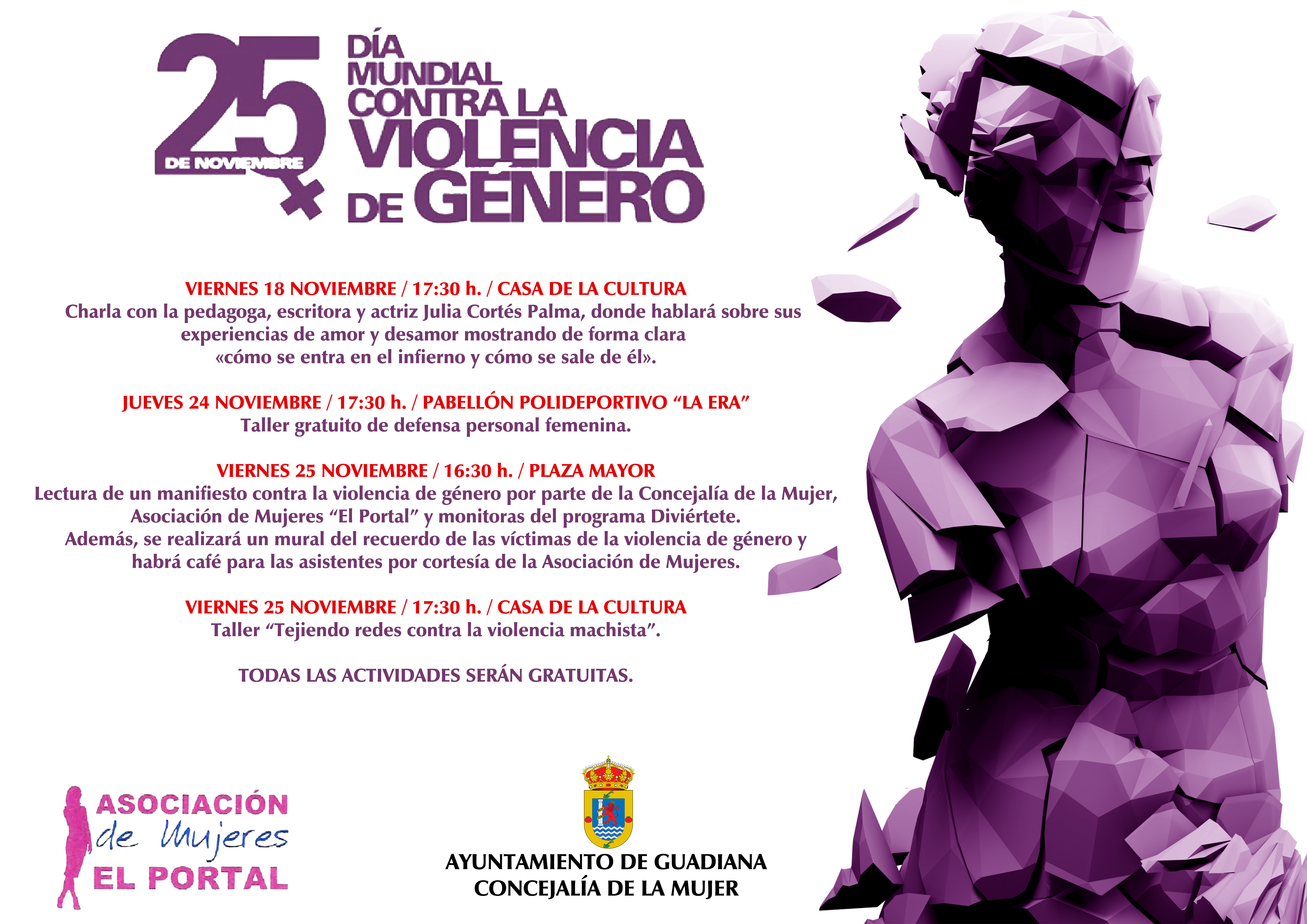 Actividades Por El Dia Mundial Contra La Violencia De Genero 2022 Ayuntamiento De Guadiana