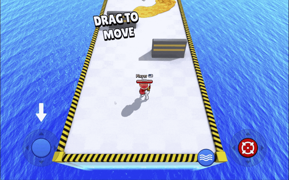 Moving image demonstrating customizable controls while playing Dye Hard - Color War on PC on Google Play