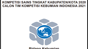 Soal dan Kunci Jawaban Kompetensi Sains Nasional (KSN) KEBUMIAN SMA/MA Tingkat Kabupaten Tahun 2020