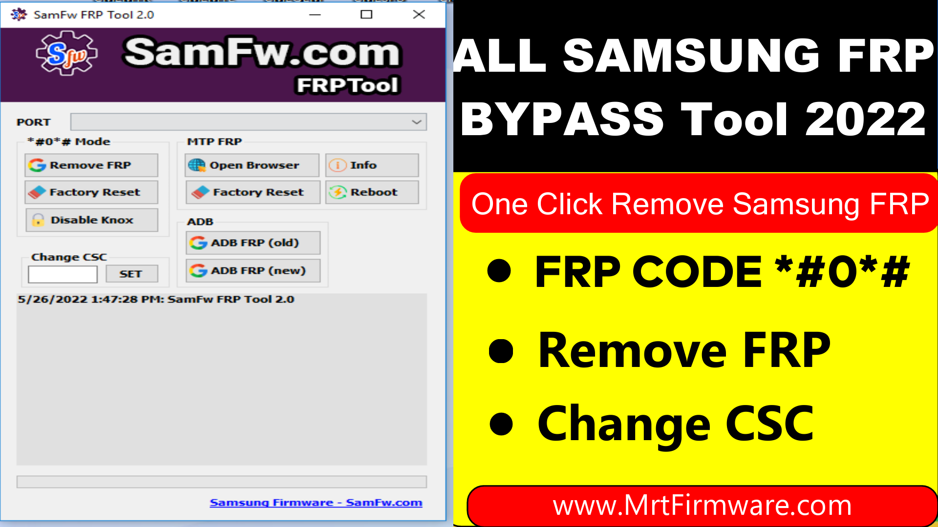 Samfw Frp Bypass Tool V2 0 One Click Remove Samsung Frp Mrt Firmware