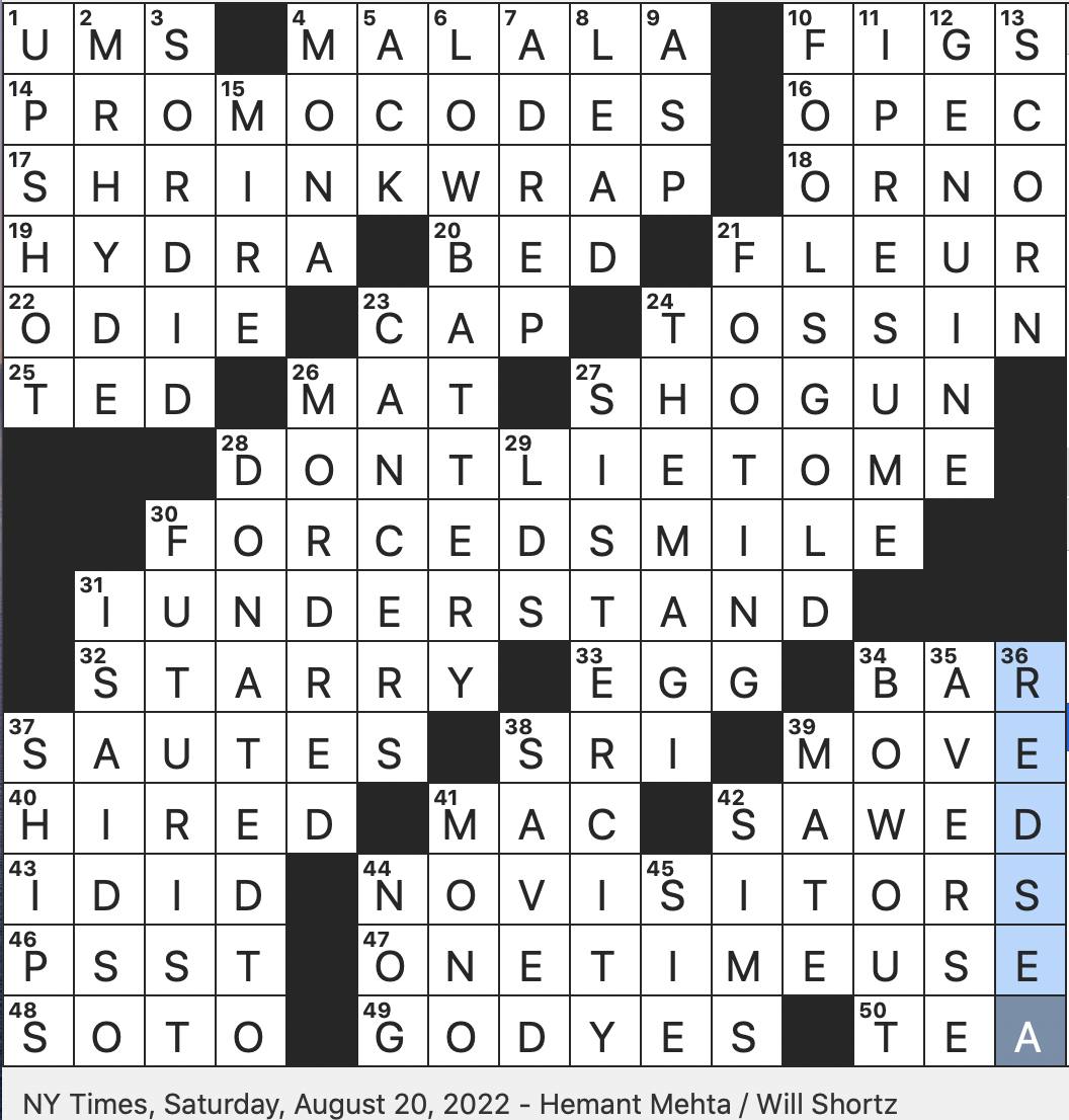 Rex Parker Does The Nyt Crossword Puzzle King Arthur S Slayer Sat 8 20 22 Moving Film Locale For A Pin Enemy Organization In Marvel Comics Default Avatar On Twitter