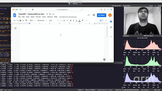 Building a TensorFlow Lite based computer vision emoji input device with OpenMV