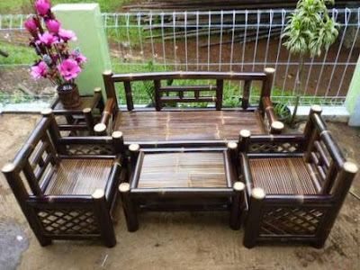 kursi dari kerajinan bambu