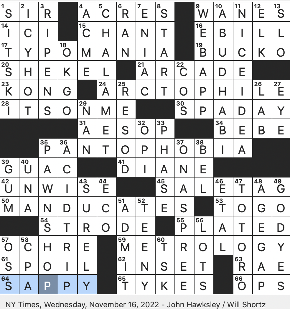 Rex Parker Does The Nyt Crossword Puzzle Journalist Podcaster Rehm Wed 11 16 22 Indie Band Known For Their High Concept Viral Music Vidoes Obsession With Being Published Biblical Unit Of