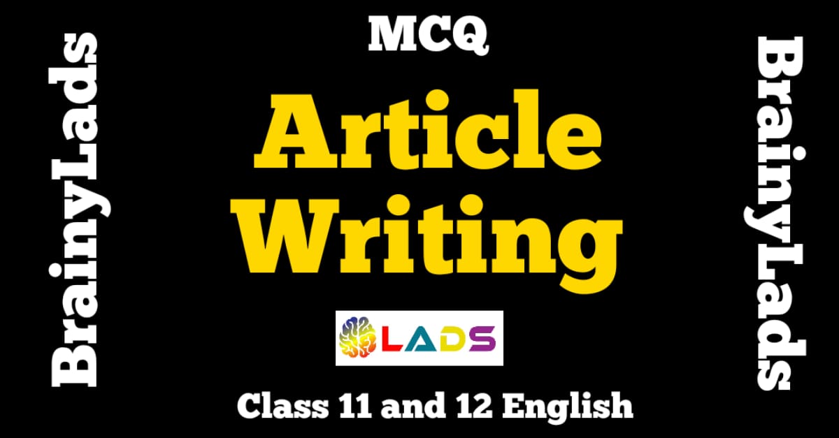 MCQ of Article Writing