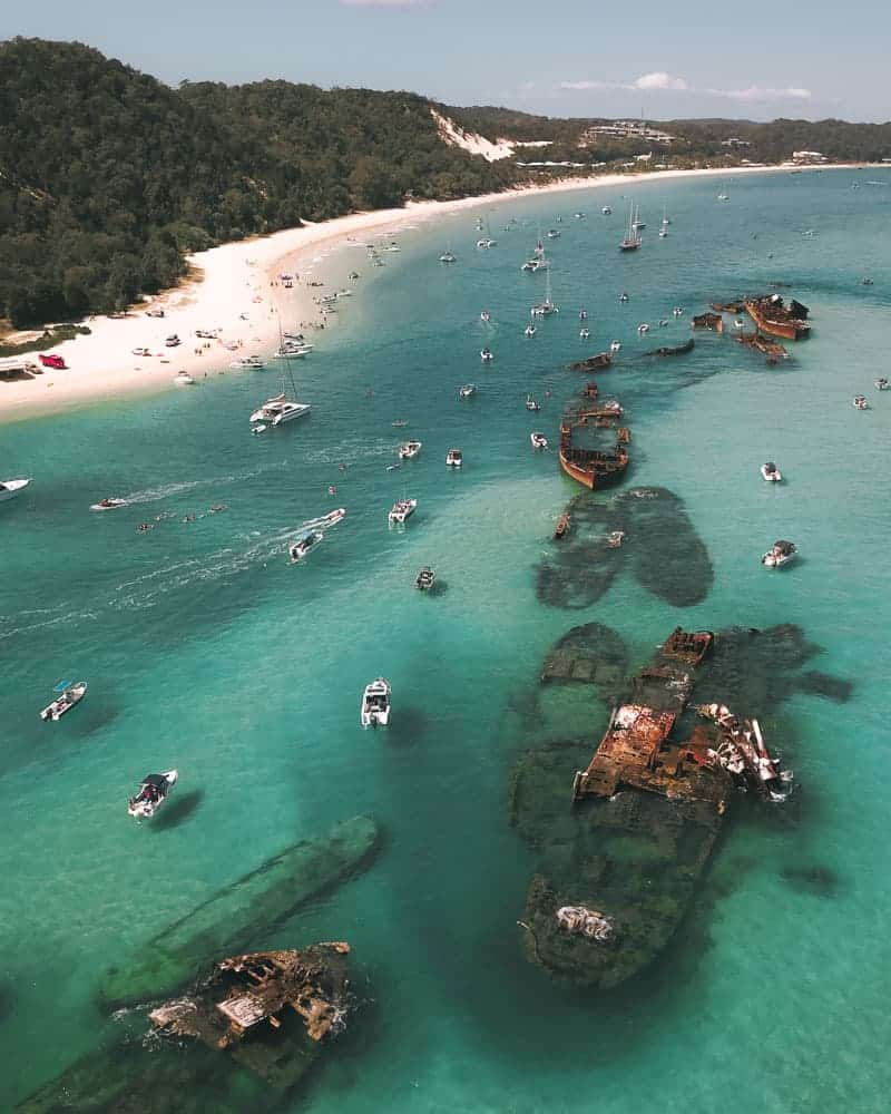 The Tangalooma shipwrecks have gone viral in Instagram. Want to know how to visit this marine wonderland. It’s possible to visit Moreton Island in a day trips from Brisbane, Australia, or perhaps you might be interested in camping in the bays around Tangalooma Island Resort. #island #Tangalooma #moretonisland #brisbane #australia