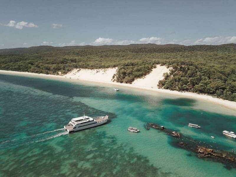 While visiting Brisbane, Australia, be sure to plan a day trip to Moreton Island to visit the amazing Tangalooma Shipwrecks. Go snorkeling or diving, feed dolphins and stay at Tangalooma Island Resort or go camping on the beaches. #Tangalooma #Brisbane #Australia MoretonIsland