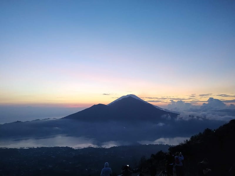 Sunrise trek mount batur - view of Mount Agung at sunrise - things not to miss in bali